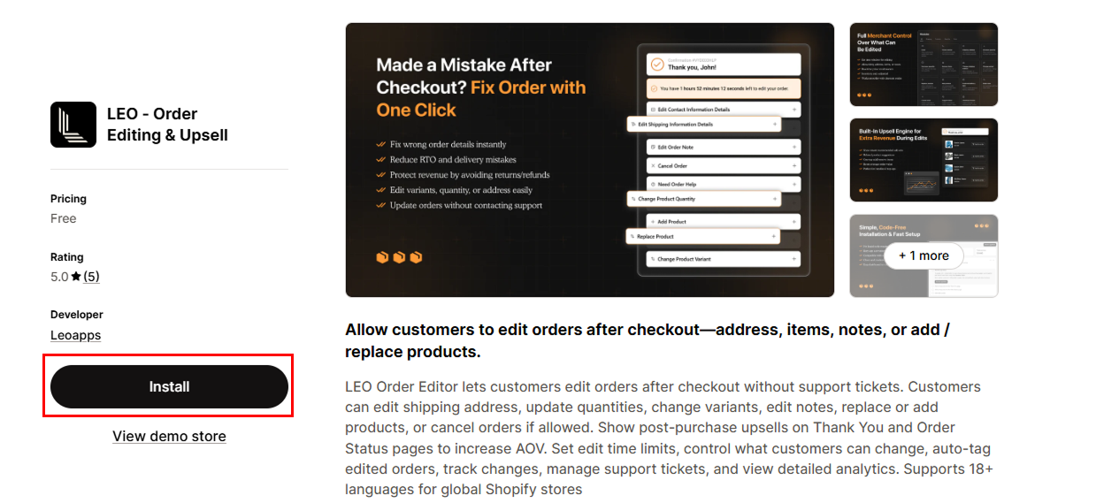 LEO - Order Editing & Upsell Shopify App