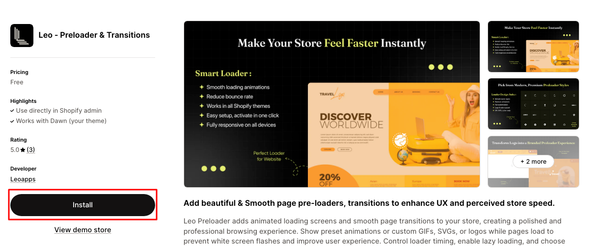 LEO Preloader & Transitions Shopify App