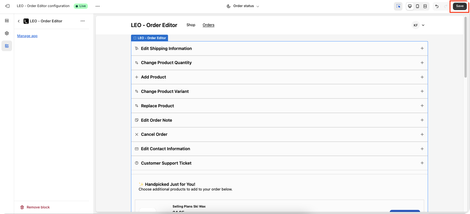 LEO - Order Editing & Upsell Shopify App