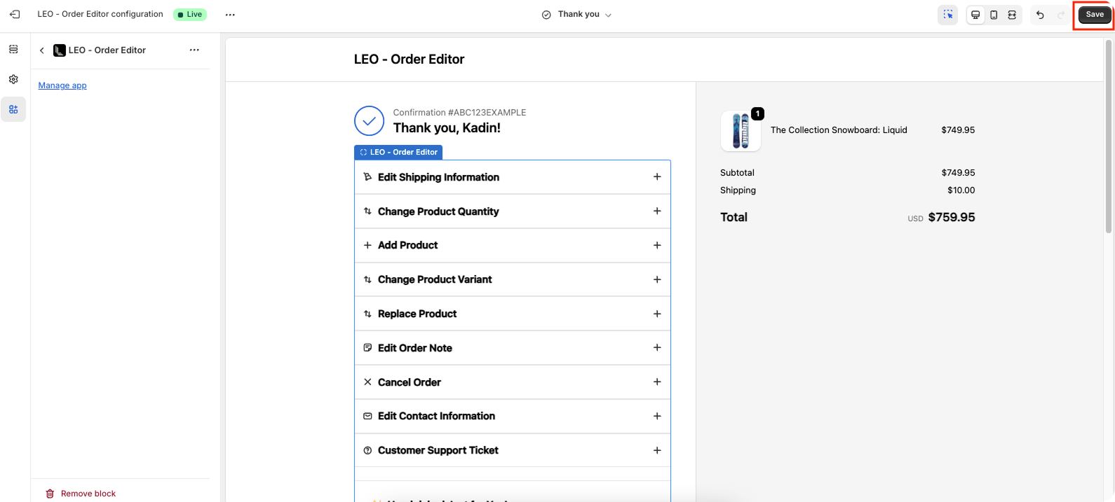 LEO - Order Editing & Upsell Shopify App